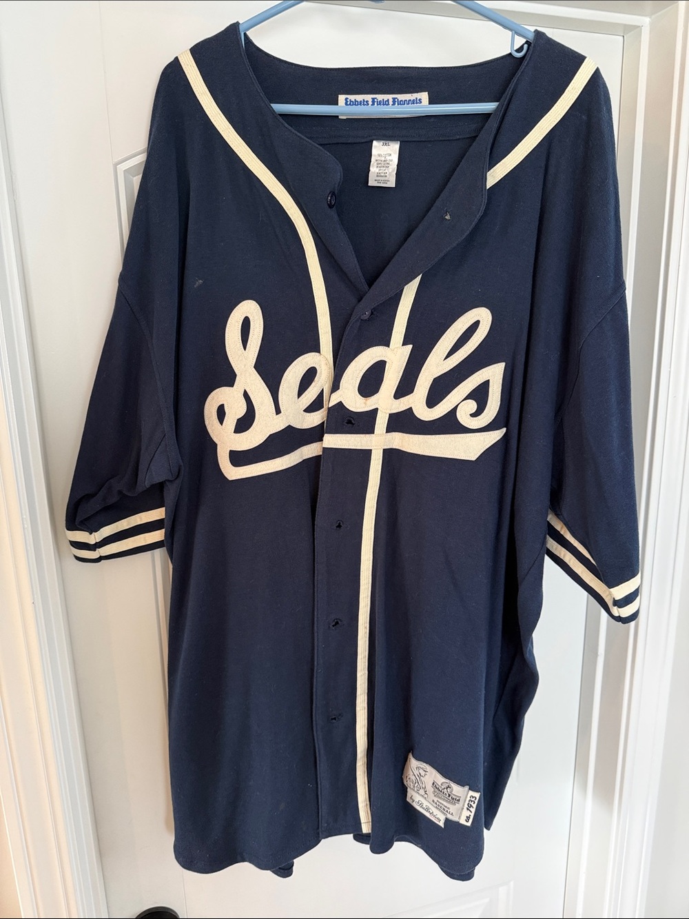 Ebbets Field Flannels Navy Baseball Jersey Joe DiMaggio